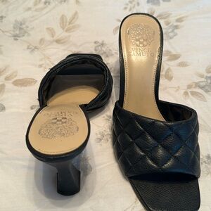 Ladies black slide heels